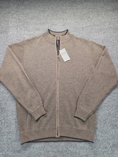 True Rock Men's XXL Full Zip Sweater Mock Neck Brown Knit Cardigan NWT XXL