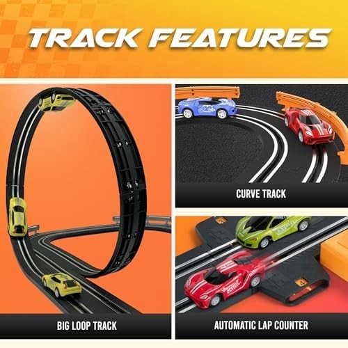 Slot Car Race Track Set Electric Powered Race Track Dual Racing Car ...