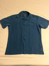 Van Heusen Button Up Short Sleeve Shirt Blue