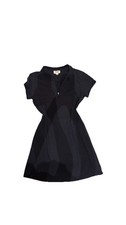 Talbots Petites M Black White Polka Dot Collared Zip Tank Dress Knee Length