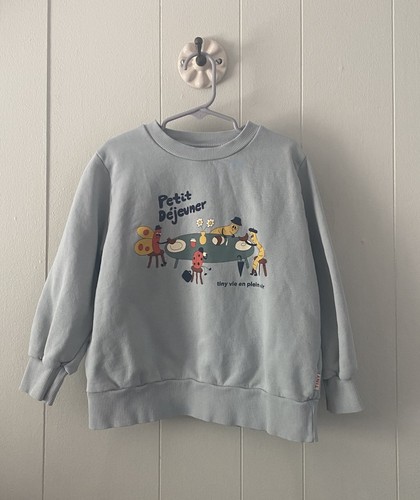 TINYCOTTONS Kids Petit Dejeuners Sweatshirt Size 6 Years Sage