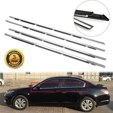 4pcs Chrome Car Window Moulding Trim Weatherstrips Seal For Accord 2008-2012 Us 4pcs Chrome Car Window Moulding Trim Weatherstrips Seal For Accord 2008-2012 Us