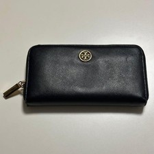 Tory Burch Black Leather Long Wallet Women's Black