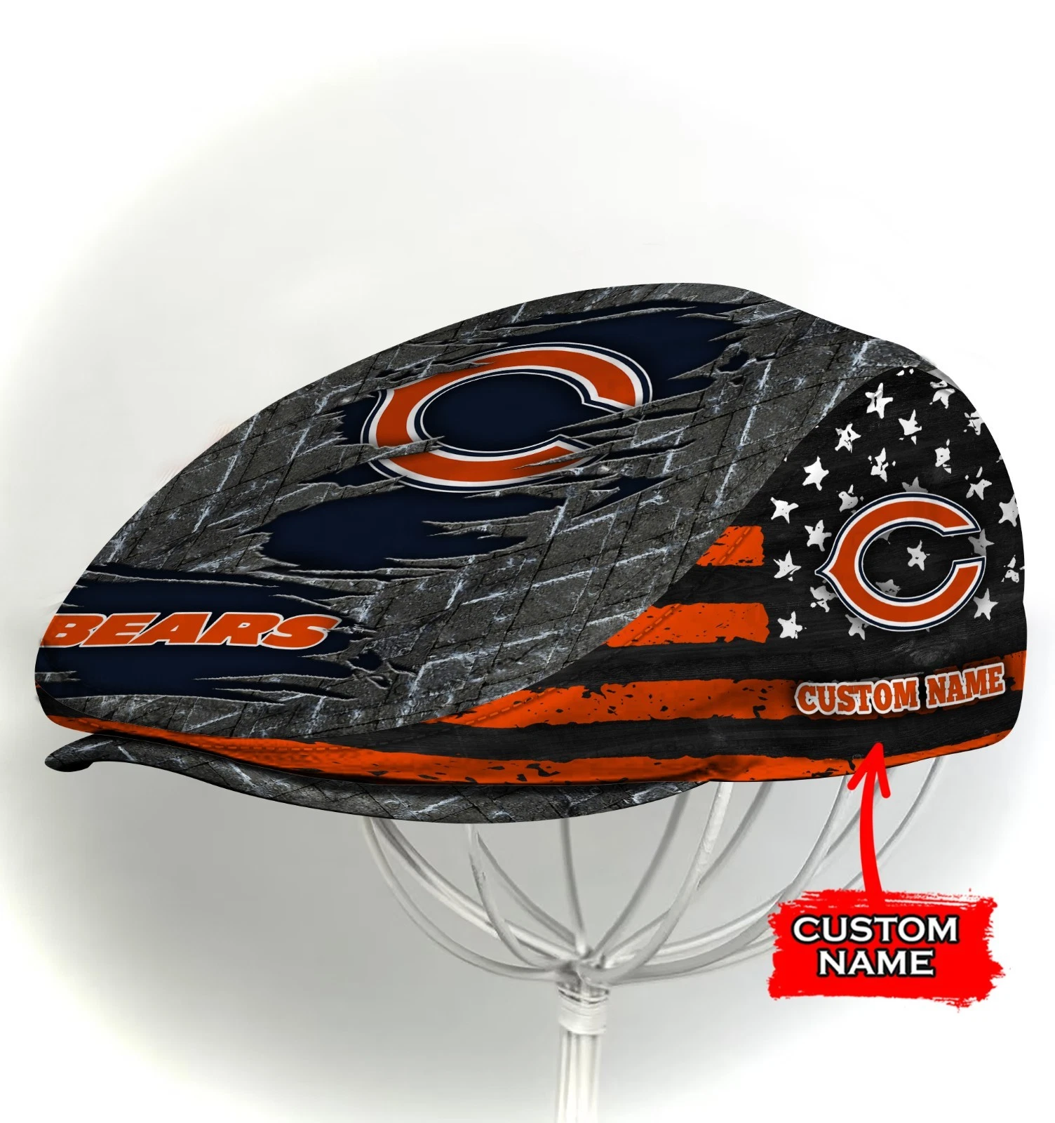 Chic*ago Team Bears Jeff Cap Bears Cap Newsboy Cap Flat Golf Driving Hat for Men