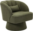 Modern Fabric Swivel Barrel Accent Chair Single Chair Comfortable Round Chair