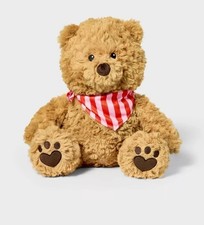  GiggleScape BROWN Soft TEDDY BEAR WITH SCARF 12” PLUSH, BEAN TUSH New With Tags