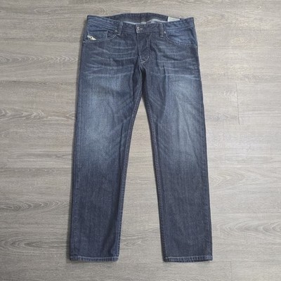 Diesel Darron Jeans Slim Tapered Leg 3D ORZ31 Blue Denim Button Fly Men's 36x32