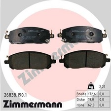 Bremsbelagsatz Scheibenbremse ZIMMERMANN 26838.190.1 für RENAULT SCENIC TECH 1 6