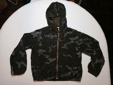 Hard Tail Forever Camo Zip Up Jacket Hoodie Black Gray Womens Size M Made In USA