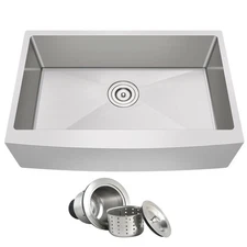 30'' Farmhouse Apron Front Kitchen Sink 16G Single Bowl Farm Sink-30 x 21 x 10