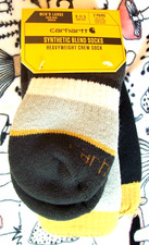 CARHARTT 2 Pairs "CLASSIC" HEAVYWEIGHT CREW SOCKS Blk/Gray -Large 9-11.5/10-12.5