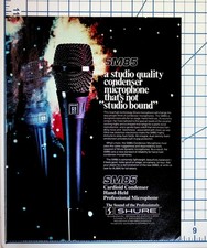 Vintage Shure SM85 Microphone Ad Print Ephemera Studio Quality Condenser