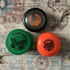 Lot of 3-Vintage Duncan 1-Professional Yoyo-2-Butterfly-3-Neon