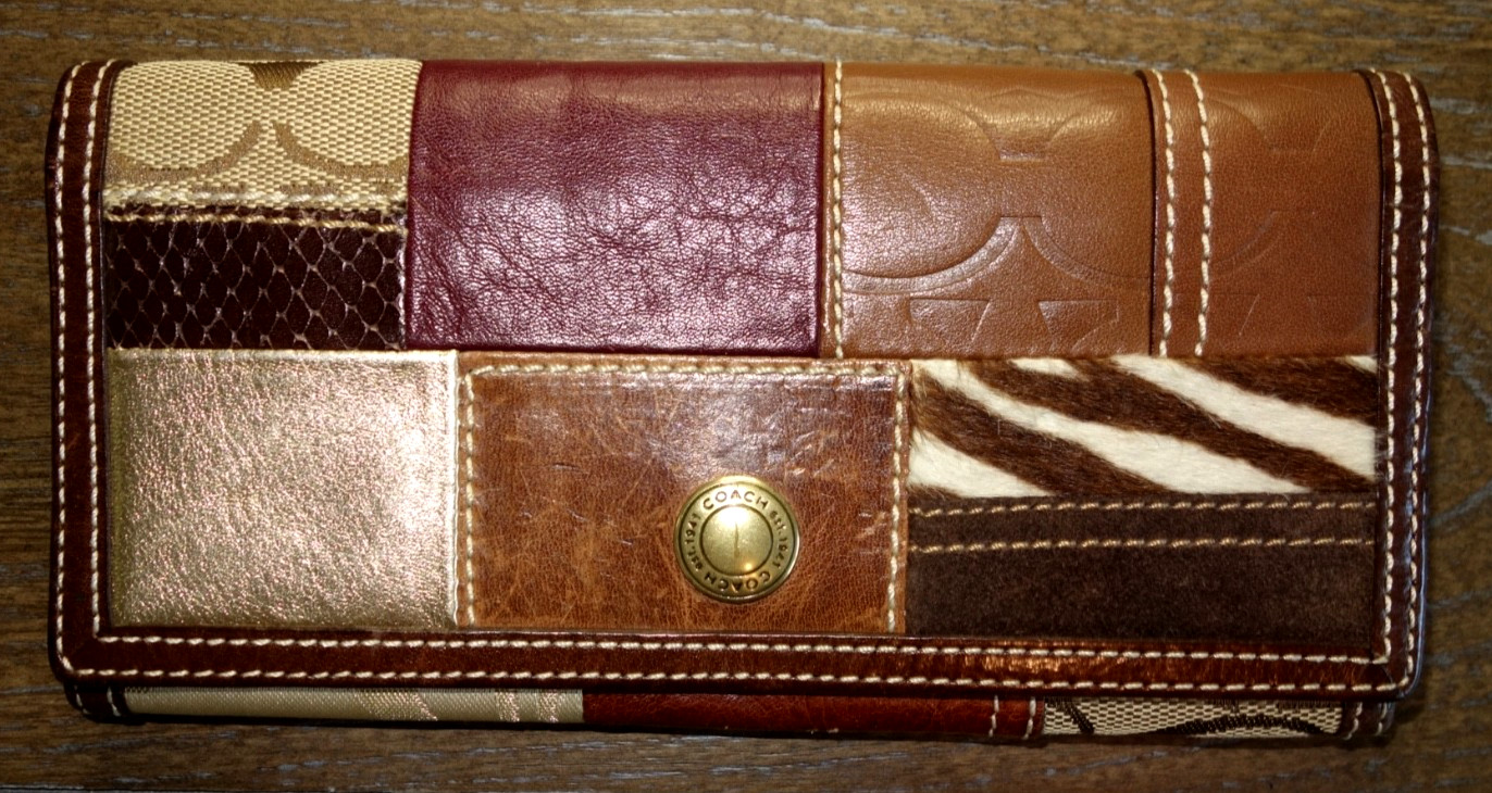 Coach Patchwork Brown Leather Large Wallet