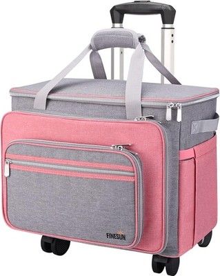 Sewing Machine Case with Wheels, Foldable Deluxe Rolling Sewing Machine Carrying