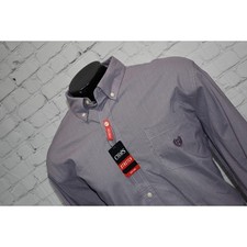 Chaps Shirt Mens Size 2XL XXL Stretch Performance Dress Purple Plaids NEW