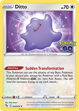 Ditto 053/078 Holo Rare Pokemon GO Pokemon Lightly Played