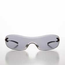 Perfect Gray Wrap Rimless Vintage Sunglasses - Soto