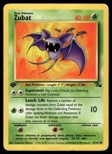 ZUBAT - 57/62 Common Fossil Pokemon 1st Edition MP