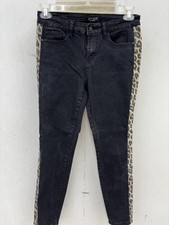Judy Blue Black  Leopard Accent Skinny Jeans 9/29 30X28 
