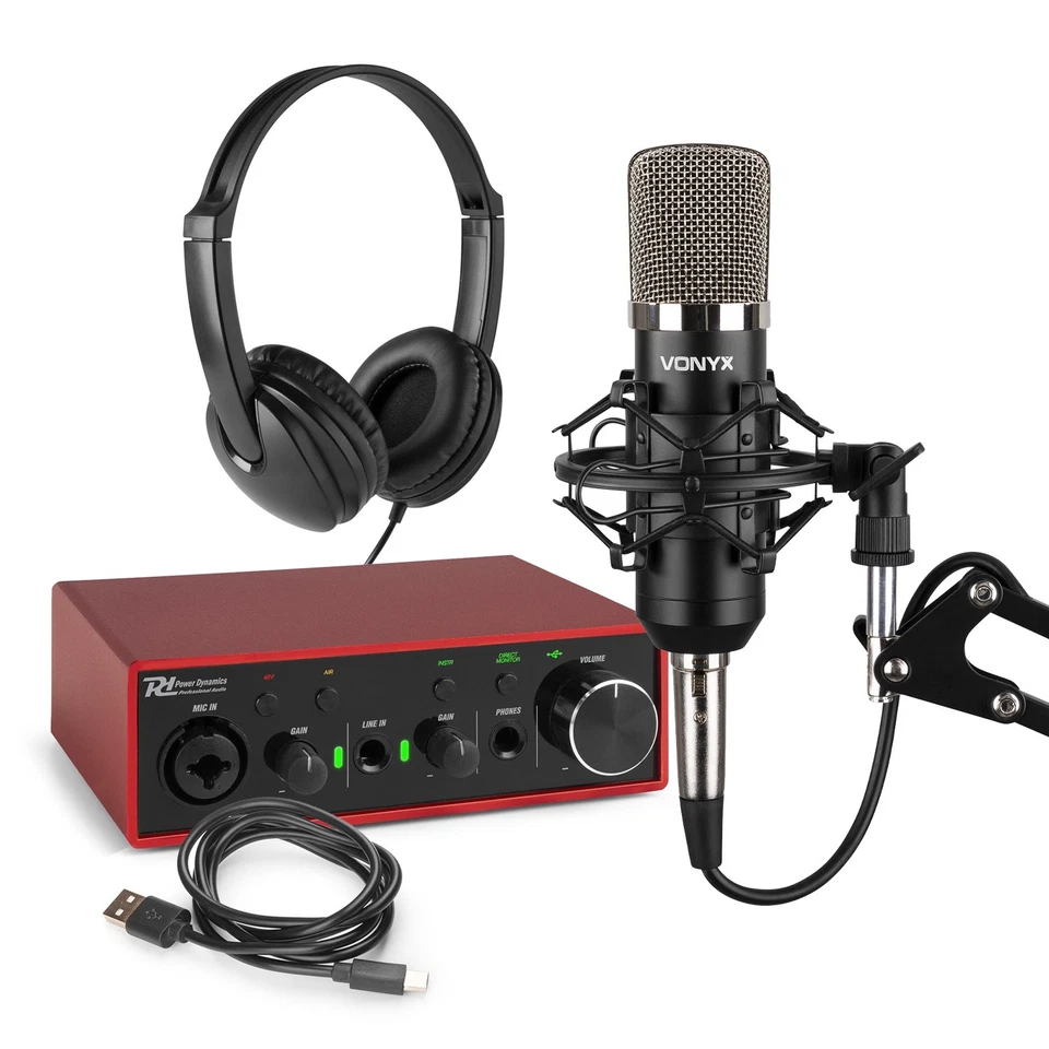 POWER DYNAMICS Vocal Studio Package with Microphone, Audio Interface and Headphones - CMS400