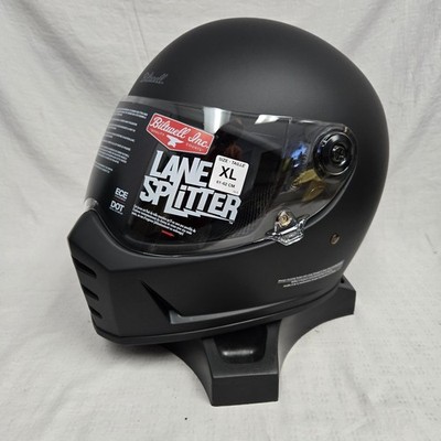 Biltwell Lane Splitter Helmet Motorcycle Matte Flat Black XLarge XL *Brand New*