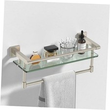 Bathroom Glass Shelf Towel Rack Shelf Glass Organizer Wall-Mounted Bathroom