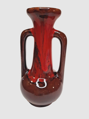 Jug Vase-McMaster Craft-Canada-Ceramic Red Lava Drip Glaze
