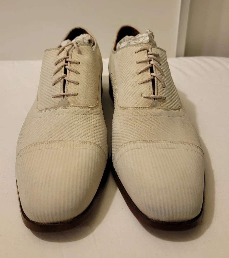 J Shoes Grail Fab Leather Textile Oxford Men Size 11 Gray Stripe Lace‎ Up Giovanni Grey Leather Oxford Shoe– D&K SUIT DISCOUNTERS main image 3