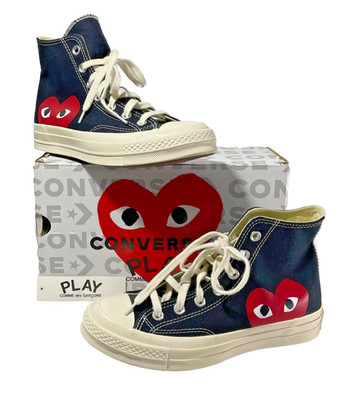 CONVERSE PLAY Comme des Garcons  M 5 - W 7 HEART EYES 150204C + BOX Black w/Tag