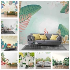3D Tropical Leaves Green Self-adhesive Wallpaper Removable Wallpaper Wall Mural