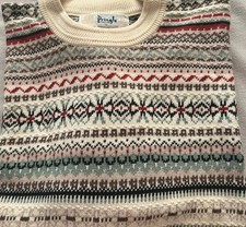 Fairisle Cotton Pringle of Scotland XL Vintage Sweater Made In Scotland VGC