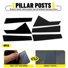 Glossy Black PC Window Pillar Post Trim Cover For Cadillac CT6 2016-2019 2020 US