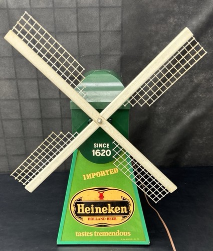 1970s Vintage Heineken Beer Electric Windmill Sign WORKS