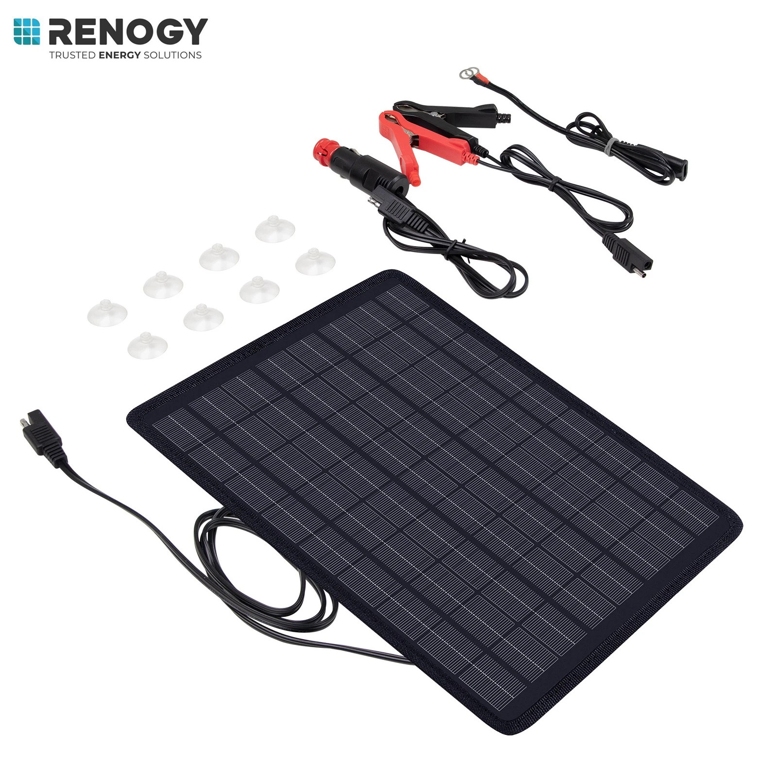 Renogy 10W Solar Trickle Charger Portable Battery Maintainer with Lighter Plug