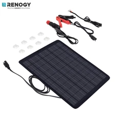 Renogy 10W Solar Trickle Charger Portable Battery Maintainer with Lighter Plug