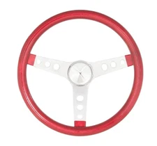 Grant Products 8445 13.5" Metal Flake Steering Wheel - Red, 3-Spoke Design