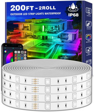 200Ft Outdoor LED Strip Lights Waterproof,Ip68 outside Led Light Strips with App