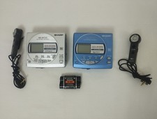 Lot 2 SHARP MD-MT20 Portable Minidisc Recorder- Untested