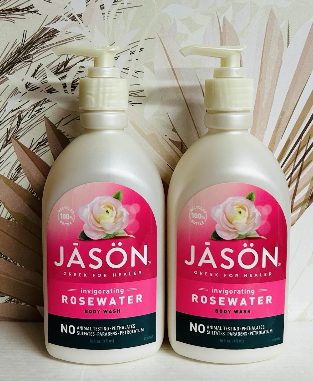 2-Pack Jason ~ Rosewater Invigorating Body Wash 16 fl oz Each