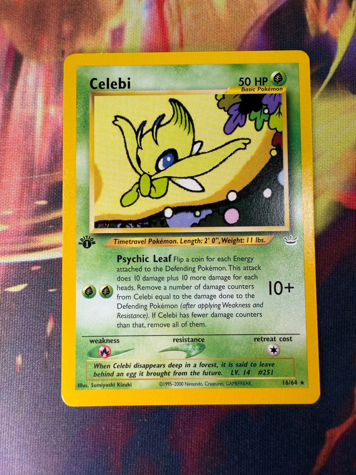 Celebi 16/64 NM Non Holo Rare 1st Edition Neo Revelation 2001 Pokemon TCG