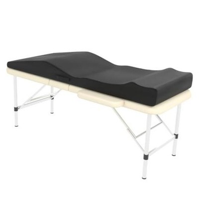Lash Bed Topper, Ergonomic Curvy Massage Table Foam Topper, Non-Slip Black