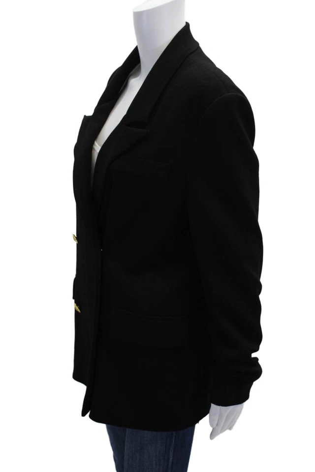 Chaqueta para mujer Carbon 38 manga larga doble pecho forrada negra talla M Foto 3 de 4