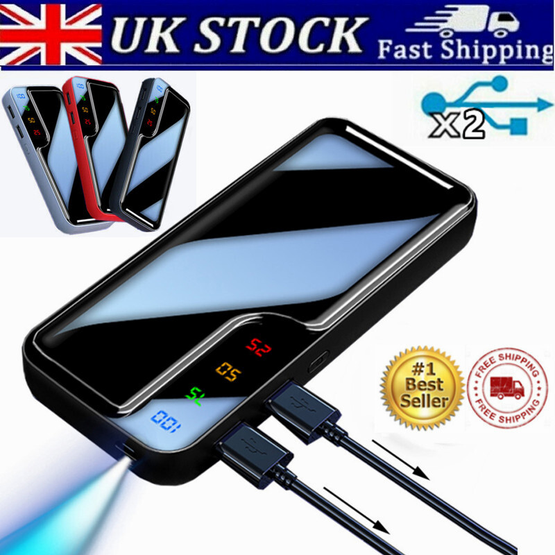 1000000mAh Power Bank Portable Fast Charger Battery Pack 2 USB for