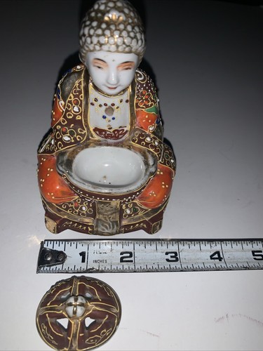 ¡QUEMADOR DE INCIENSO JAPONÉS VINTAGE SATSUMA BUDDHA CON TAPA!! - Imagen 10 de 11