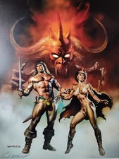 CONAN 1988 SIGNED SEARCH FOR THE HORNED BEAST 1988 SIGNED BORIS VALLEJO FIRST TP