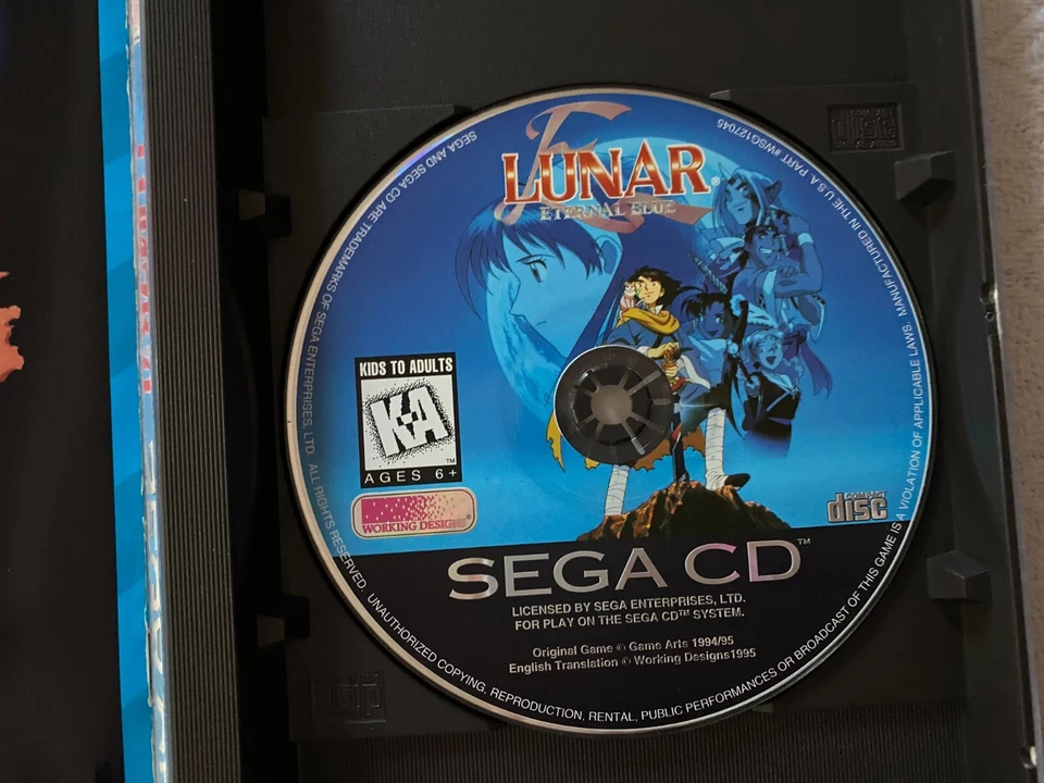 Lunar Eternal Blue Sega CD - NTSC-U/C USA VGC CIB with Reg - Tracked - Image 4 of 4