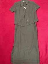 OLIVE TWO PIECE Amanda Smith Olive Green Polyester Maxi Dress Women’s Size 8