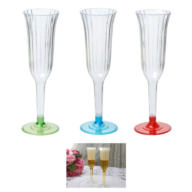 60 Pcs Disposable Clear Plastic Champagne Flutes For Wedding Party