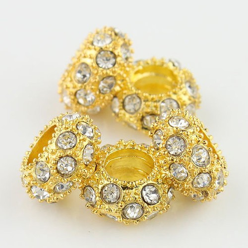 20X Tschechischer Kristall Silber Gold Großes Loch Charms Perlen Passend für europäische Charm Armbänder - Bild 37 von 37